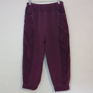 4 FOR $24 Womens Maroon Stretchy Corduroy Pants Comfy Casual Boho Hippie Indie